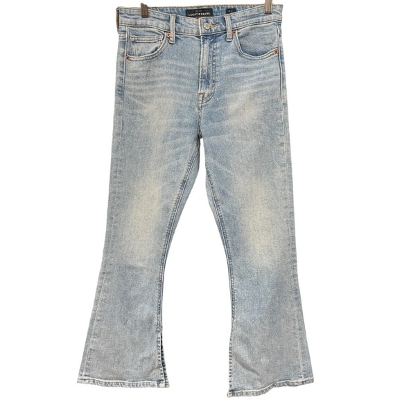 Lucky Brand Bridgette High Rise Bootcut Jeans Size 2 / 26 Light Wash Slit Hem - Picture 1 of 9